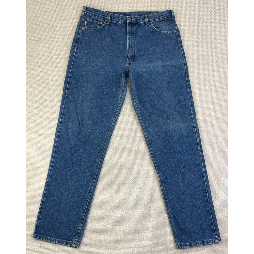 Carhartt Jeans Relaxed Fit Tapered Leg Men's 40x36 (Fits 40x35) Blue Denim
